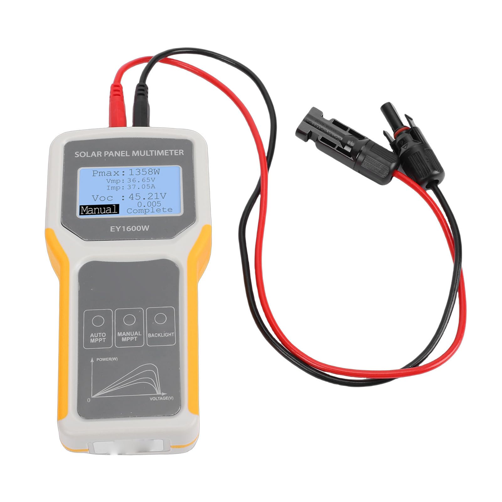 Tester per Pannelli Solari, Multimetro Fotovoltaico MPPT, Tester per Schermo LCD con Borsa EVA, Gamma da 5 W A 1600 W da 0 A A 60 A, Ideale per Produttori e Utenti di Pannelli Solari