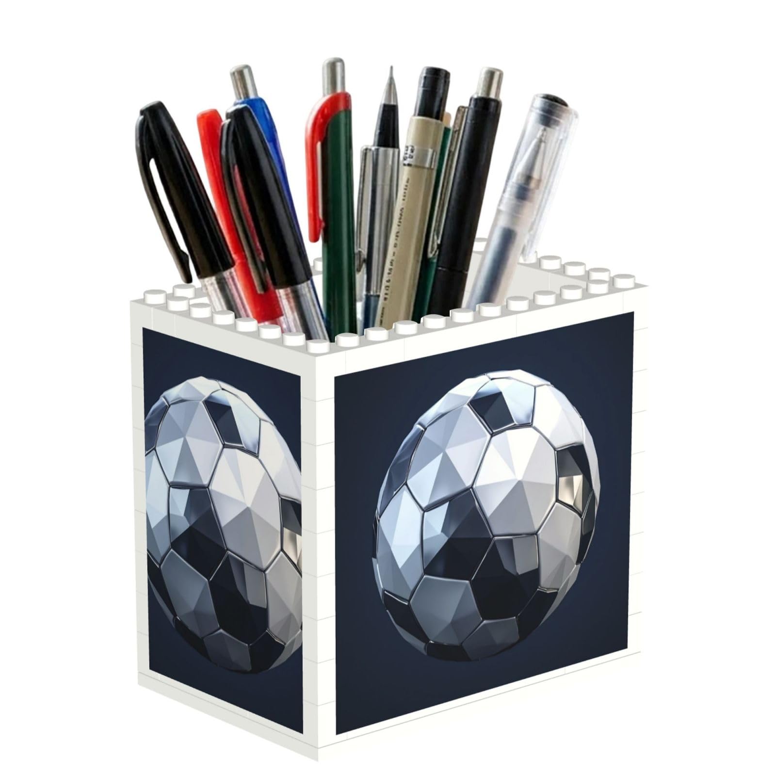 SXZVVBN Polygonal Soccer Ball Building Block Desk Tidy ABS Organiser