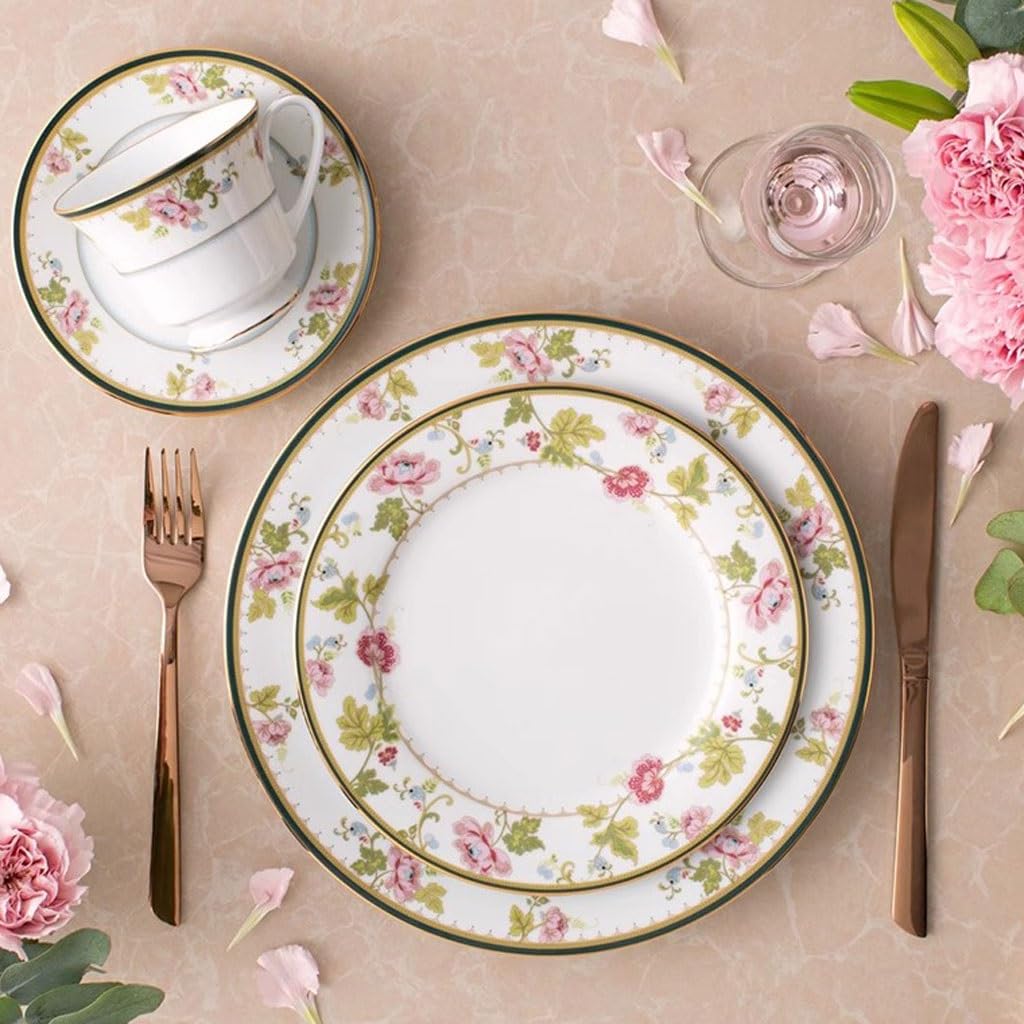 Wykwintny wysokiej klasy ceramiczny talerz obiadowy – elegancka zastawa stołowa na owoce i przekąski wysokiej jakości domowe talerze do jadalni stylowa zastawa stołowa na specjalne okazje