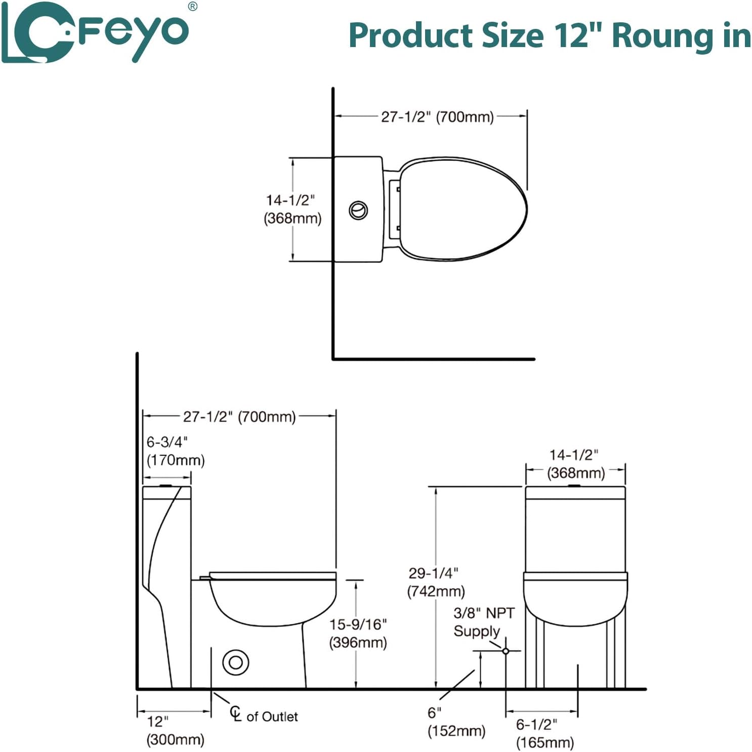 Compact One Piece Elongated Skirted Toilet with Top Dual Flush, ADA Comfort Chair Height 16", High Efficiency 0.8/1.28 GPF, Soft Close Seat, Standard 12'' Rough-In, White Toilet for Bathrooms