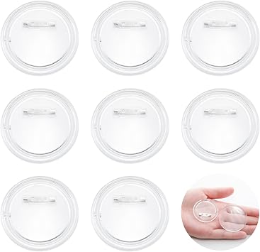 Lilaly 25 Pcs 1.7 inch Clear Button Pins, Acrylic Custom Button Pins for Crafts DIY Photo Make Your Own Buttons