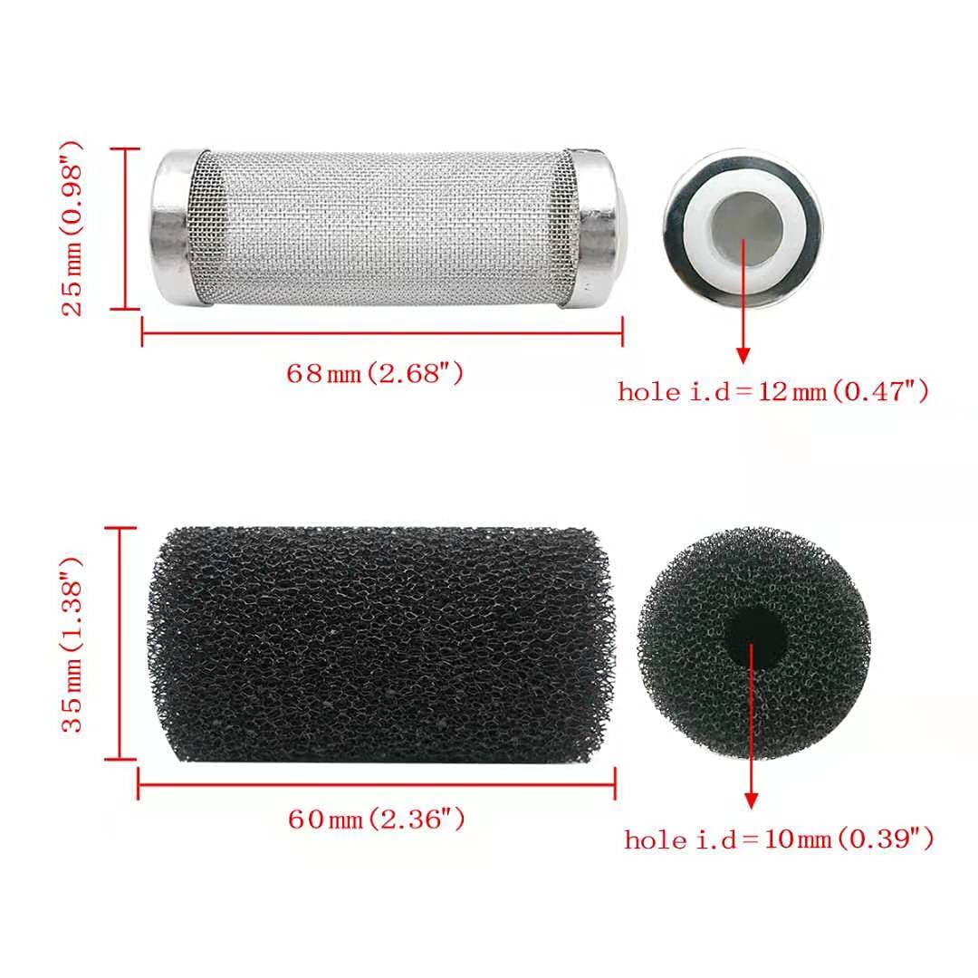 IAFVKAI 12mm Stainless Steel Aquarium Filter Inflow Inlet Basket Mesh Shrimp Guard for Aquarium Percolator with Fish Pre-Filter Intake Sponge Cover