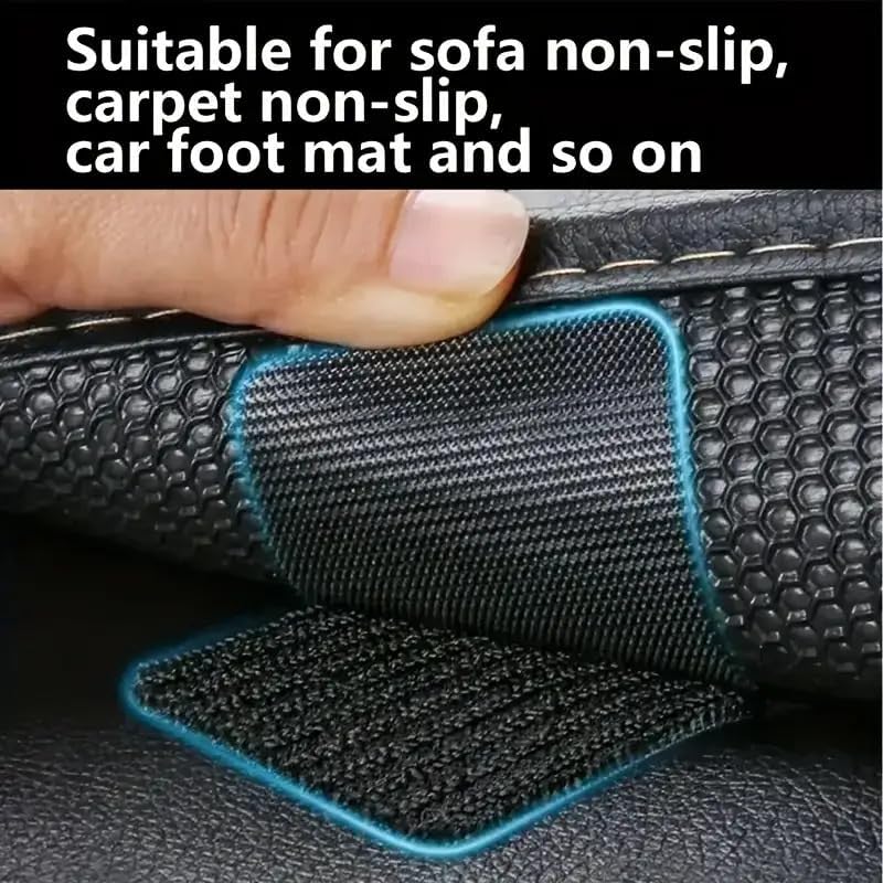 60 Pcs / 30 Pairs Anti-Scratch Strong Adhesive Tape, Self Adhesive Hook and Loop Strips, Car Floor Mat Fastener & Cable Organizer, Universal for Vehicle Sewing, Essential for Car Care & Maintenance