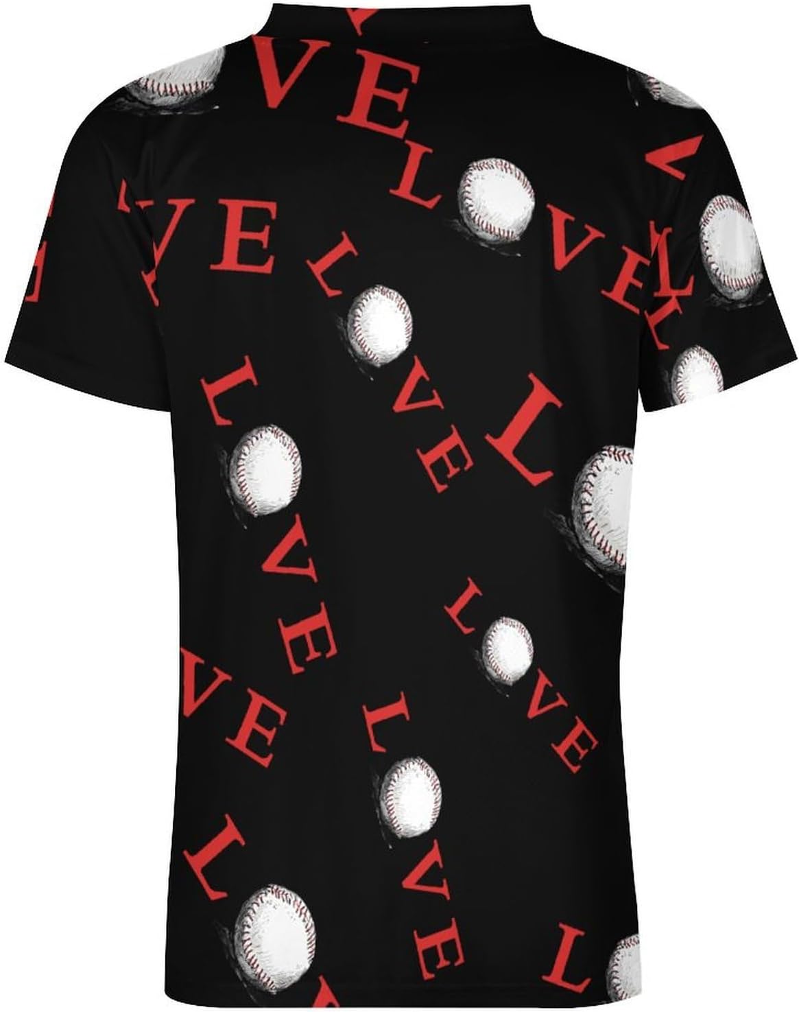 Love Baseball Mens V Neck Soccer Jersey Quick Dry Breathable Short Sleeve T Shirt Sports Football Tops 6X-Large