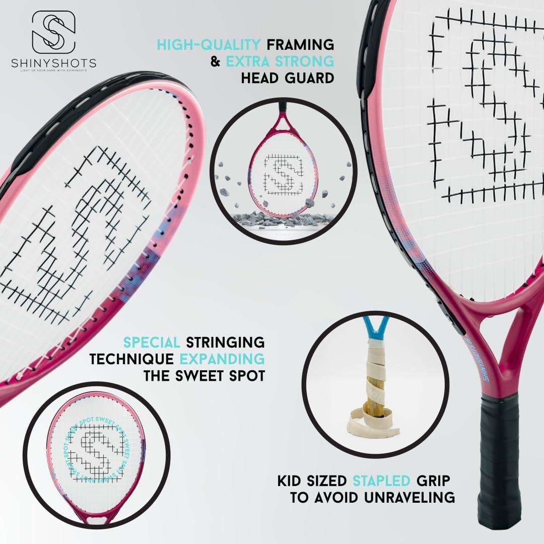 19-Inch Kids Tennis Racket - Lightweight Junior 19 inch Tennis Racket for Ages 4-6, Durable Aluminum with Kid-Sized Grip, & Big Sweet Spot