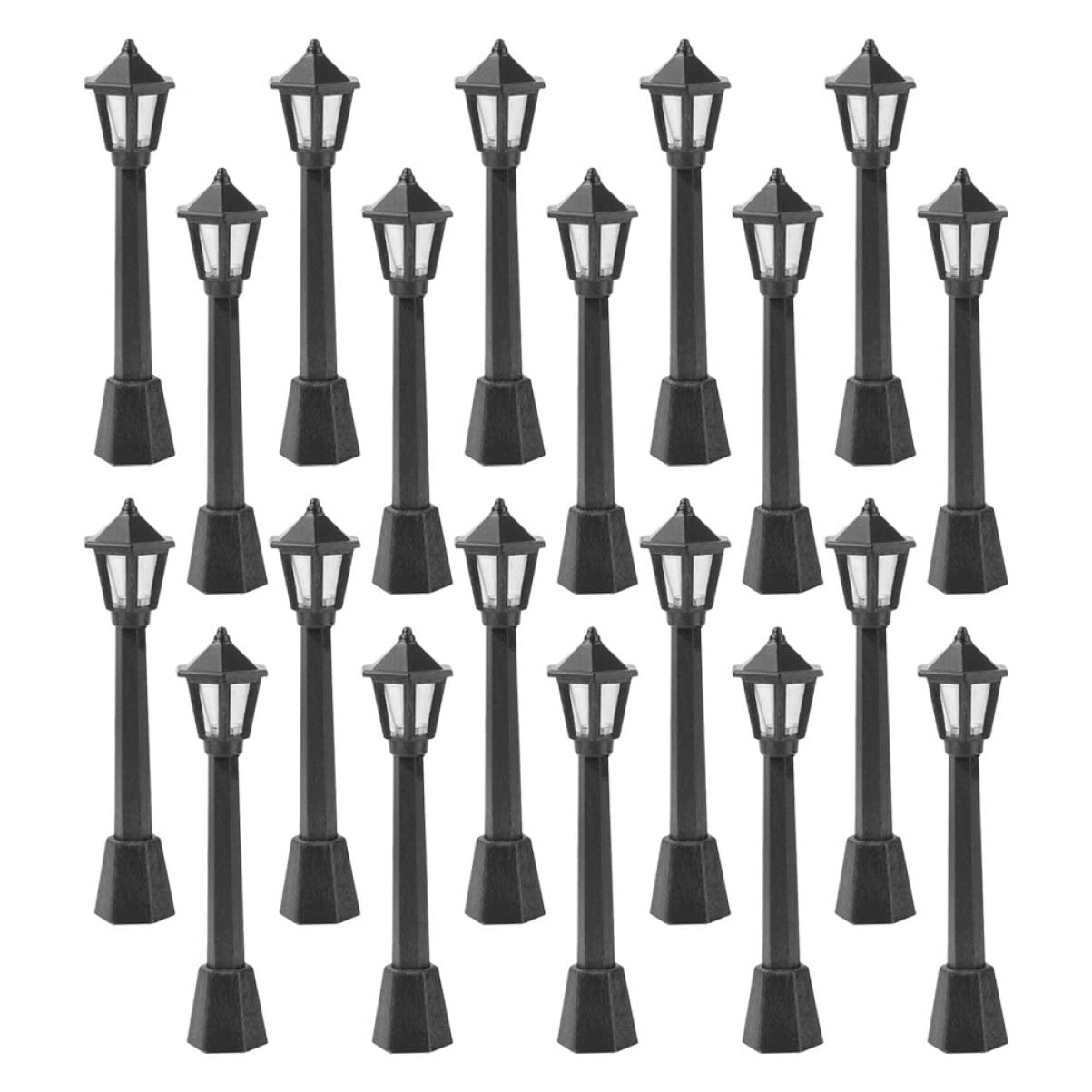 Healifty 20Pcs Micro Landscape Mini Lamp Posts Simulation Street Lights for DIY Garden Model Decoration 3.14In Miniature Lamps for Home Decor and