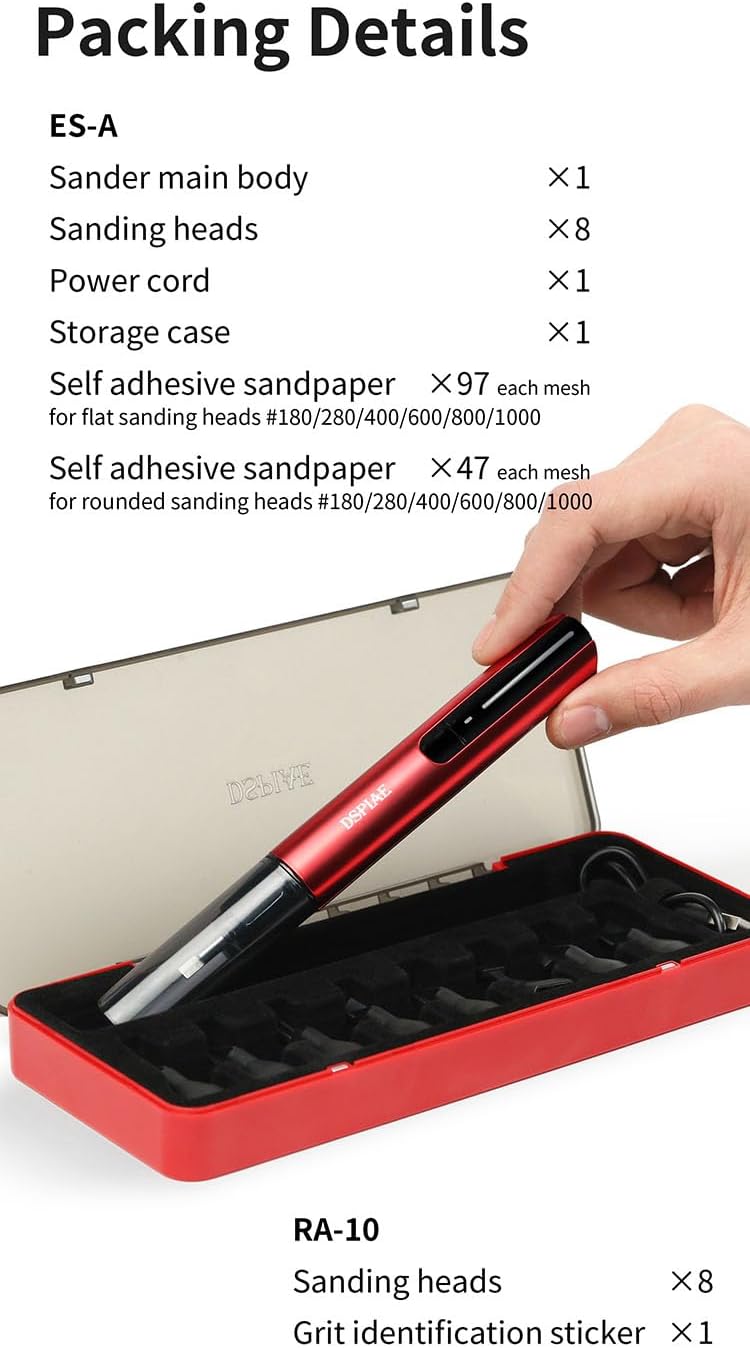 Electric Reciprocating Sander – Precision Multi-Speed Sanding Tool with Fine Sandpaper for Crafts, Miniatures, Jewelry, Woodworking, Resin Kits, Model Automotive Detailing, DIY & Hobbyists