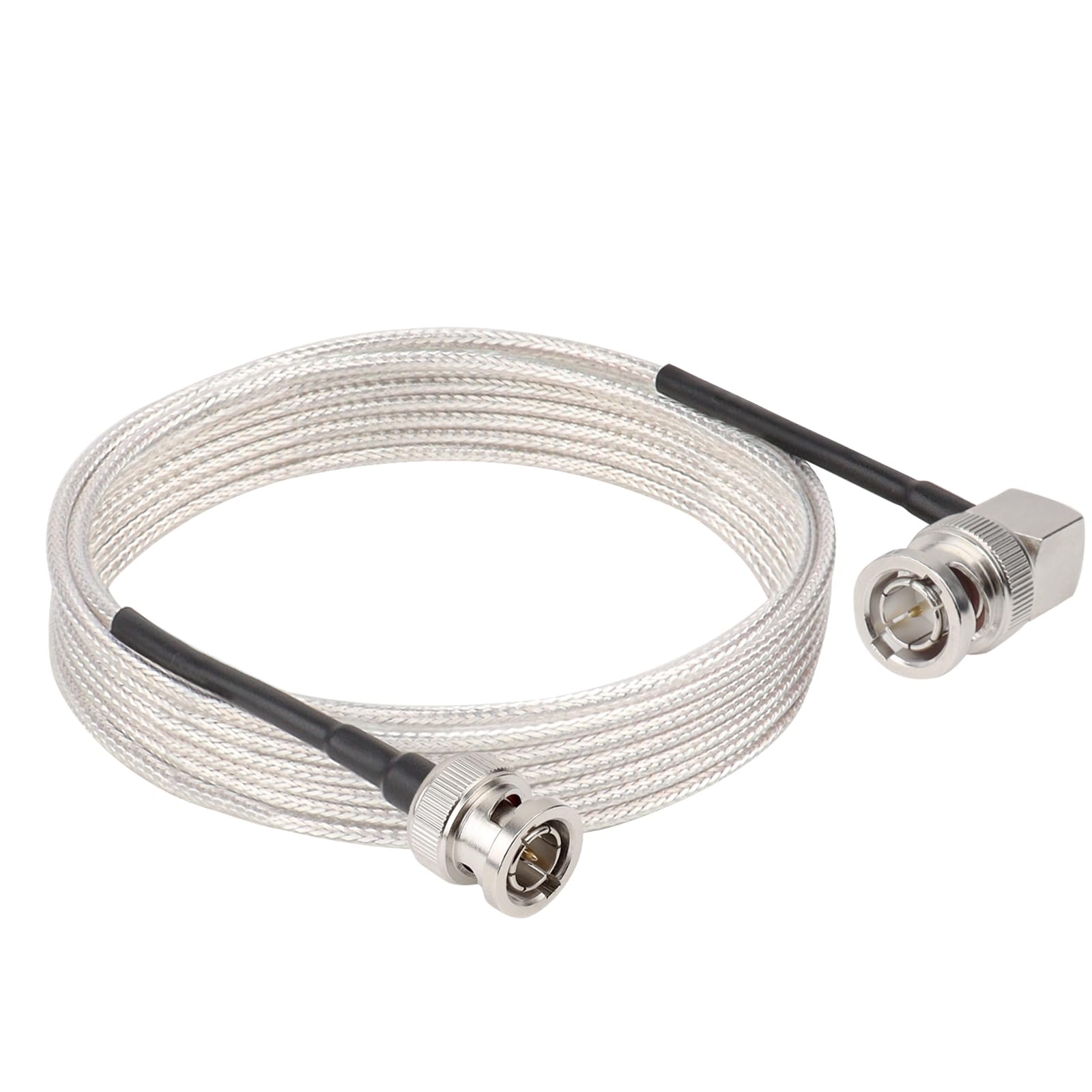 XRDS -RF 10FT SDI Cable, BNC Male to BNC Right-Angle Patch RG179 Cables, 3G-SDI Coaxial Video Cable, Ultra-Thin Low-Loss 75 Ohm Cable for Camera,