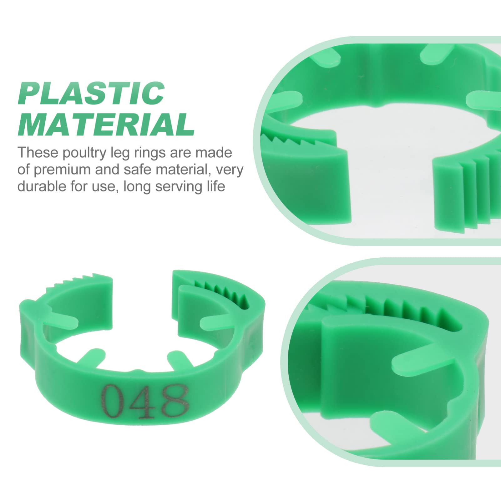 anelli identificativi per pollame, Fasce for cosce di pollame Num anelli identificativi for pollo e anatra, confezioni multiple da 2-3 for una facile gestione(Green,3 packs)
