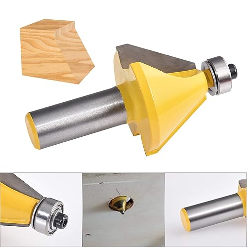 Miniatura 9 de KATUR - Broca para fresadora de carpintería con vástago de 14", 15 grados, vástago de 14", 15 grados