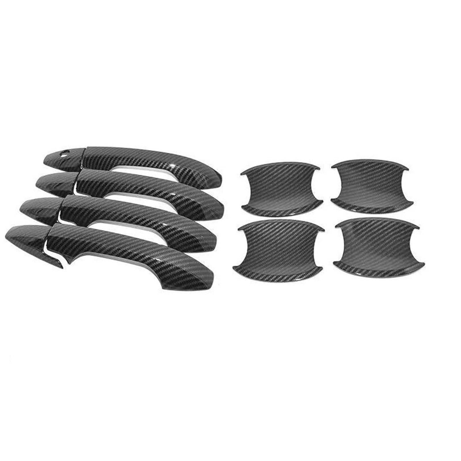 Qibbei Style 1 Carbon Fiber Car Door Handle Cup Cover Decorative Stickers Accessories For Crv Cr-V 2007-2011(Style 1)