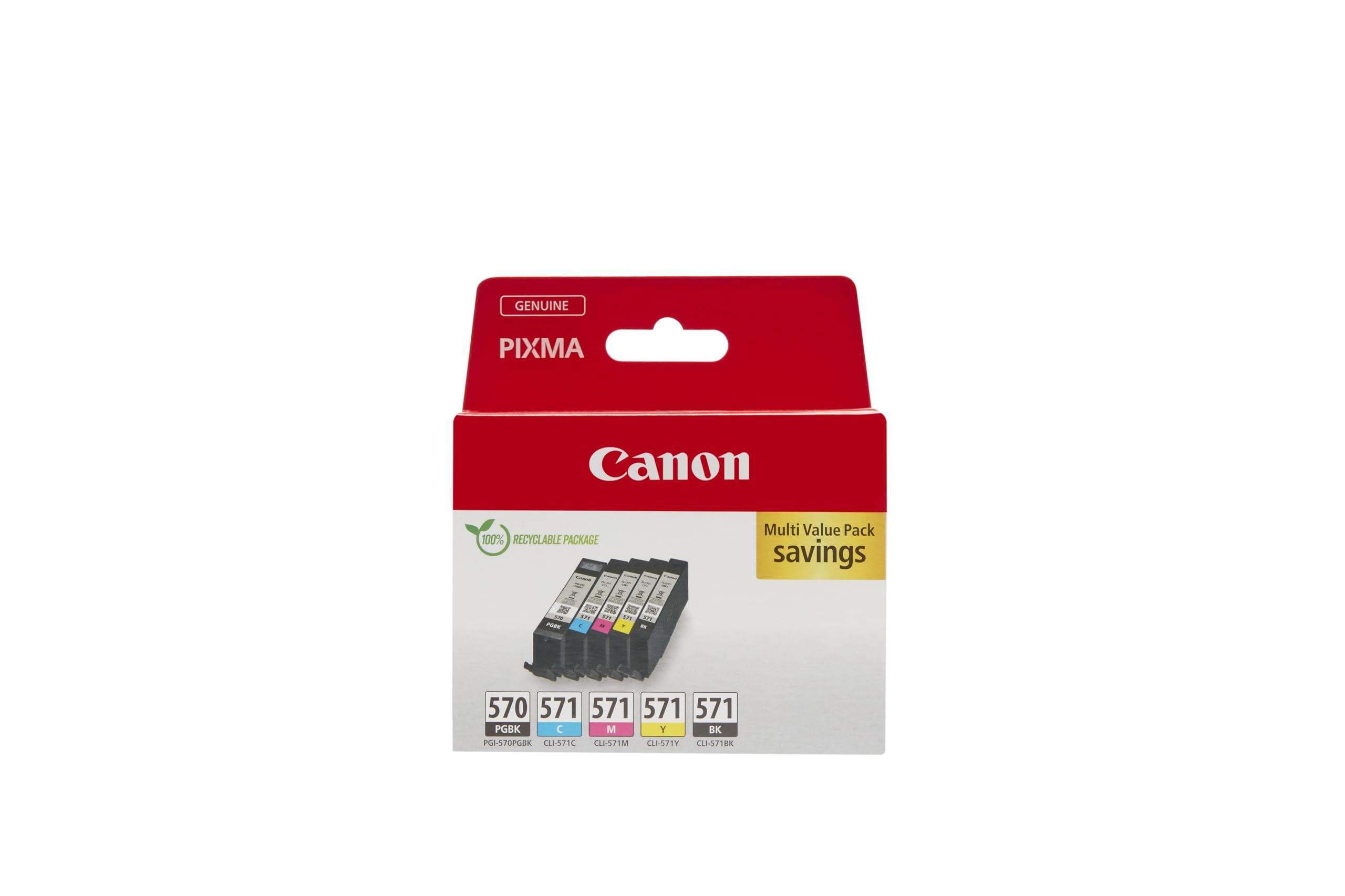 Canon PGI-570 / CLI-571 Original Ink Cartridges, Pack of 5 for Pixma TS9055