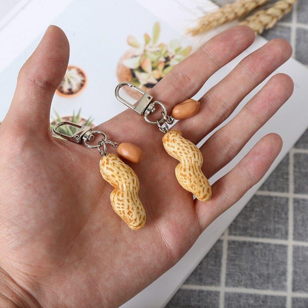 Porte-clés Pendentif Arachide Et écrou En Métal Argenté - Onwomania, Unisexe