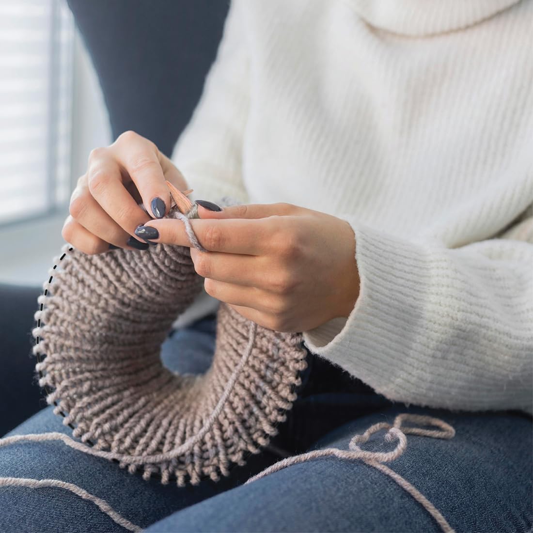 KnitPro Basix Beech Fixed Circular Needles 16" (40cm) | US Size 0 (2mm) - Image 5