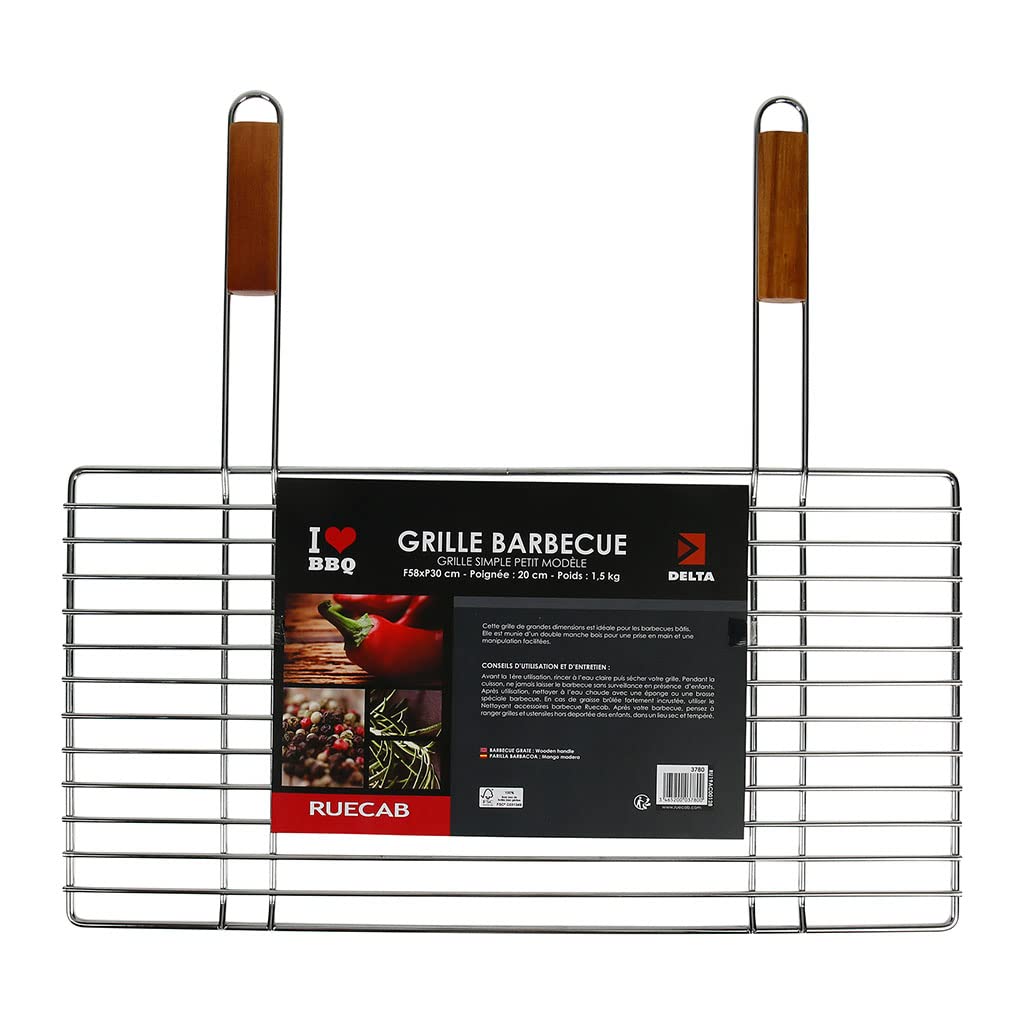 Image secondaire de Grille de Cuisson Rectangulaire COGEX 58x30cm avec Poignées en Bois