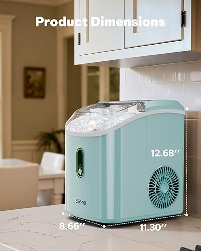 Miniatura 7 de Silonn Máquina de hielo Nugget para encimera, máquina de hielo de pellets con función de autolimpieza, la máquina de hielo sónico produce 33 libras