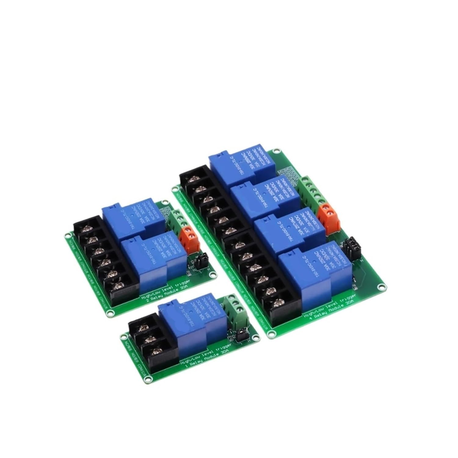 1 Way 2 4 Channel Relay Module 30A with Optocoupler Isolation 5V 12V 24V Supports High and Low Triger Trigger Relays Board 1Pcs(12V,2 Way Relay)