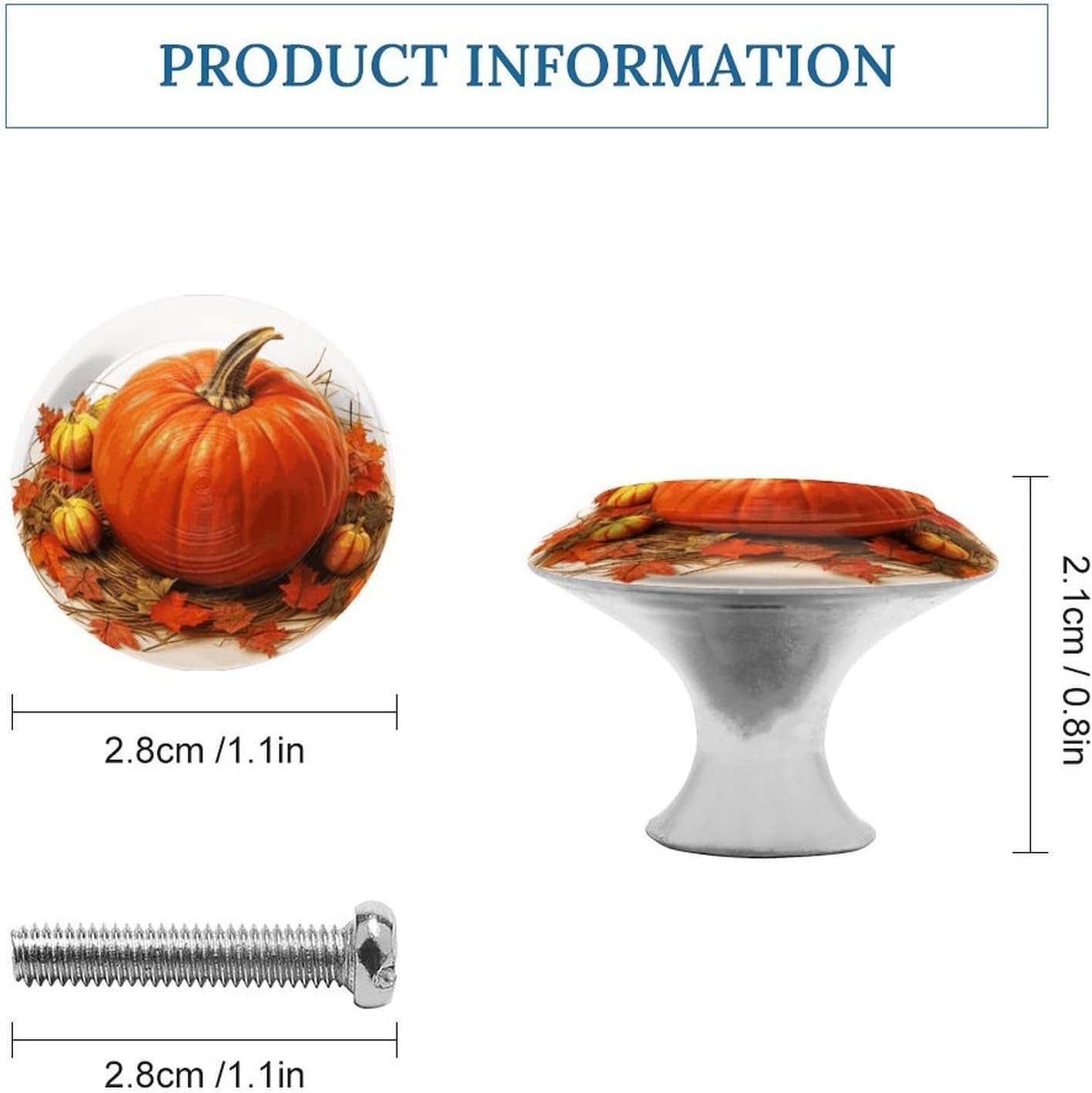 Cabinet Handles Round Drawer Pulls Fall Pumpkin Dresser Knobs for Cabinets and Drawers Handle Kitchen Cabinet Pulls for Bathroom Cupboard Drawers Cabinet Pulls for Kitchen Door