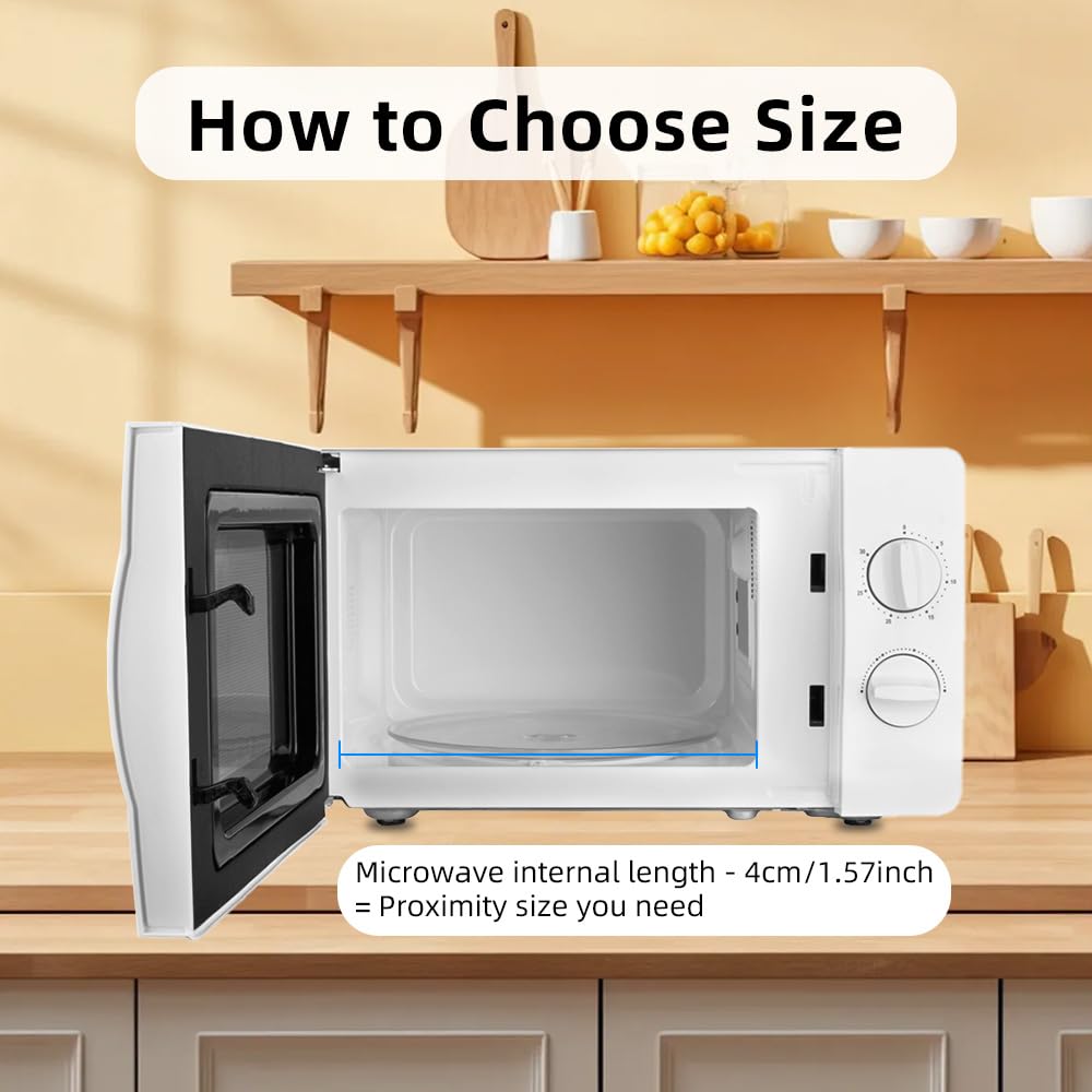 2 Pack 10.6 Microwave Replacement Turntable, Universal Microwave Tray Glass Plate for Small Microwaves Heat resistantss Dishwasher Safe, Easy to Install & Clean (Fits Most Brands)