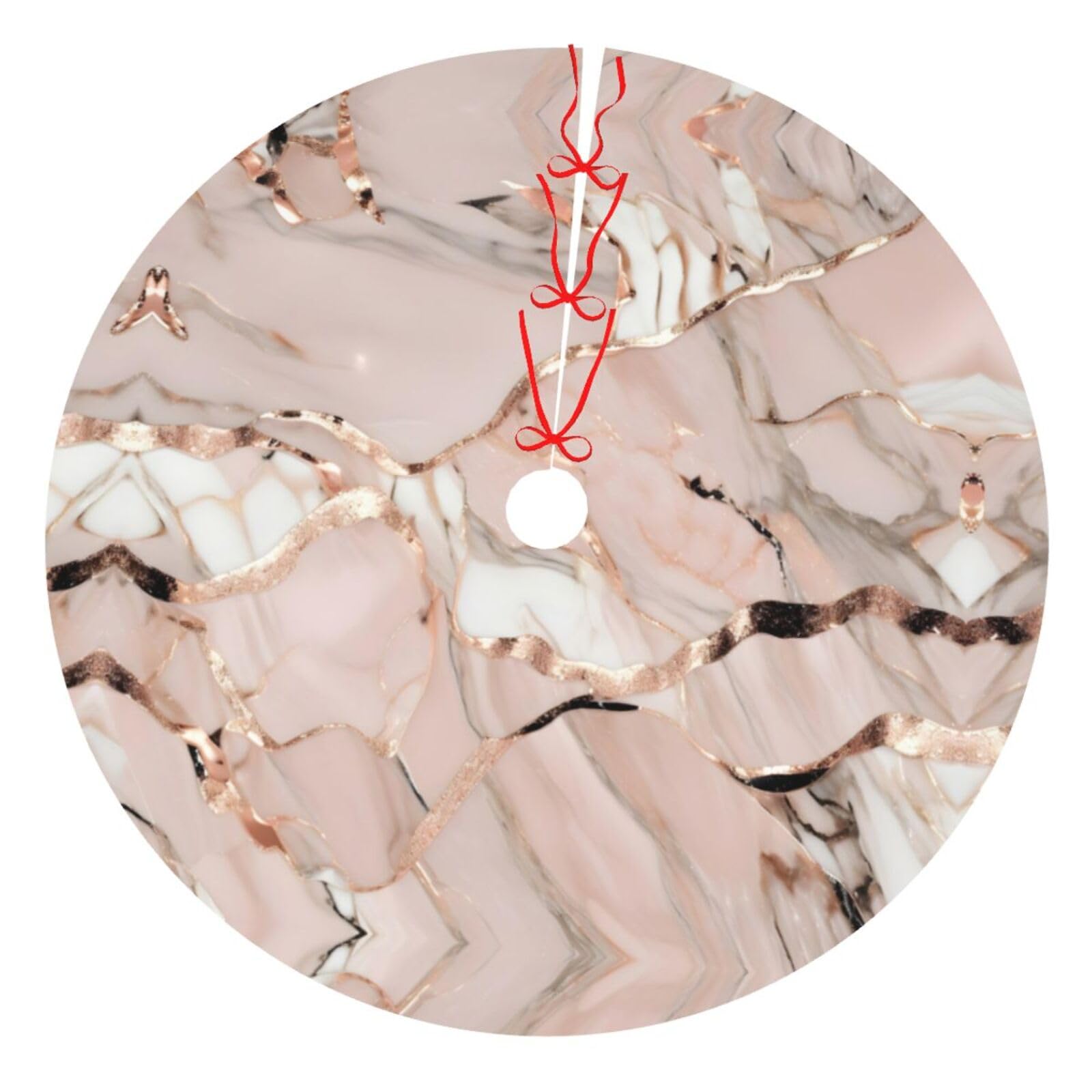 Jupe de sapin de Noël marbre doré rose pour cacher les pieds laids