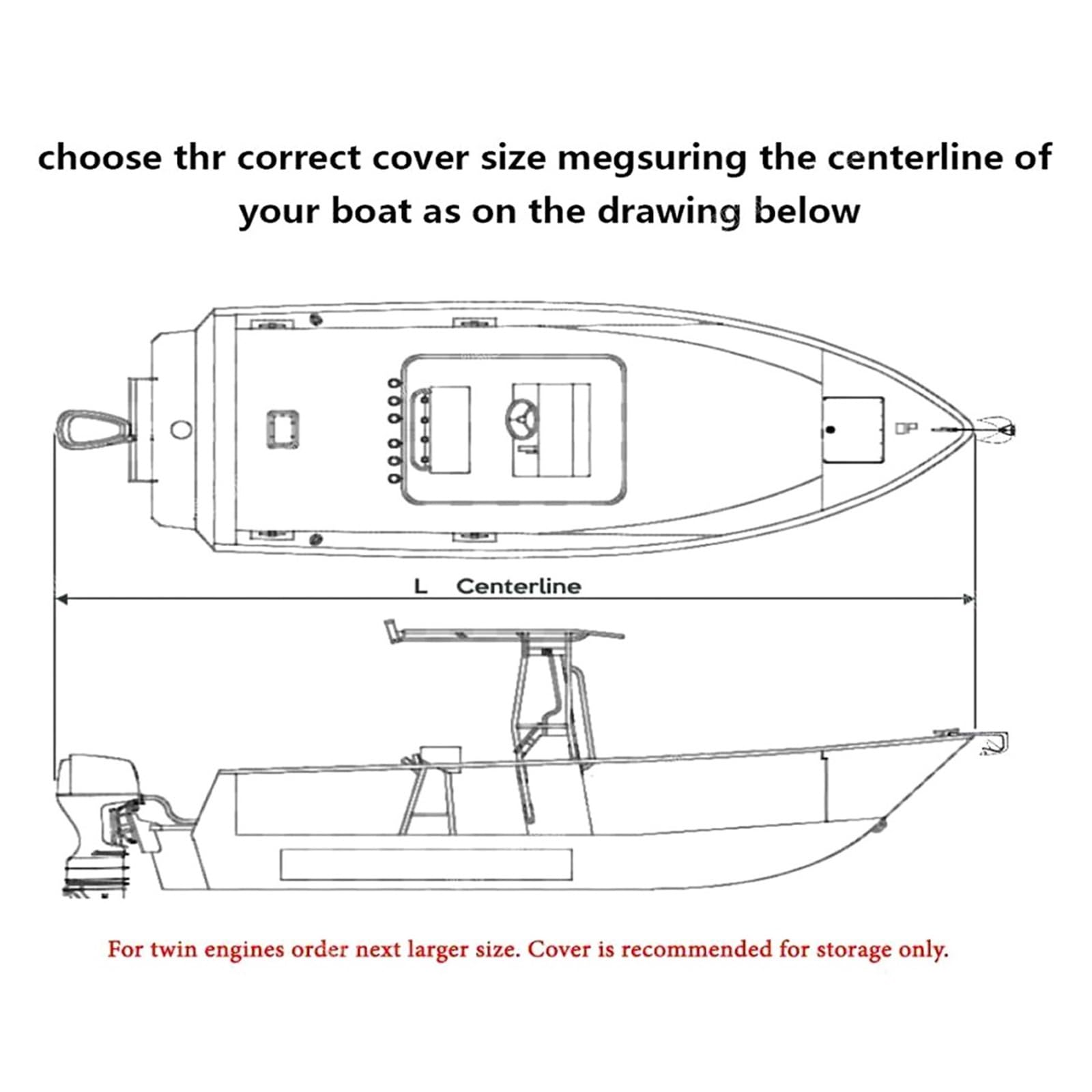 18-28ft 210D Copertura For Barca Da Crociera Resistente Acqua Marina Protezione Solare Protezione UV Pesce Sci V Copertura For Ormeggio Scafo Protezione Contro Tutte Intemperie(24-26FT)