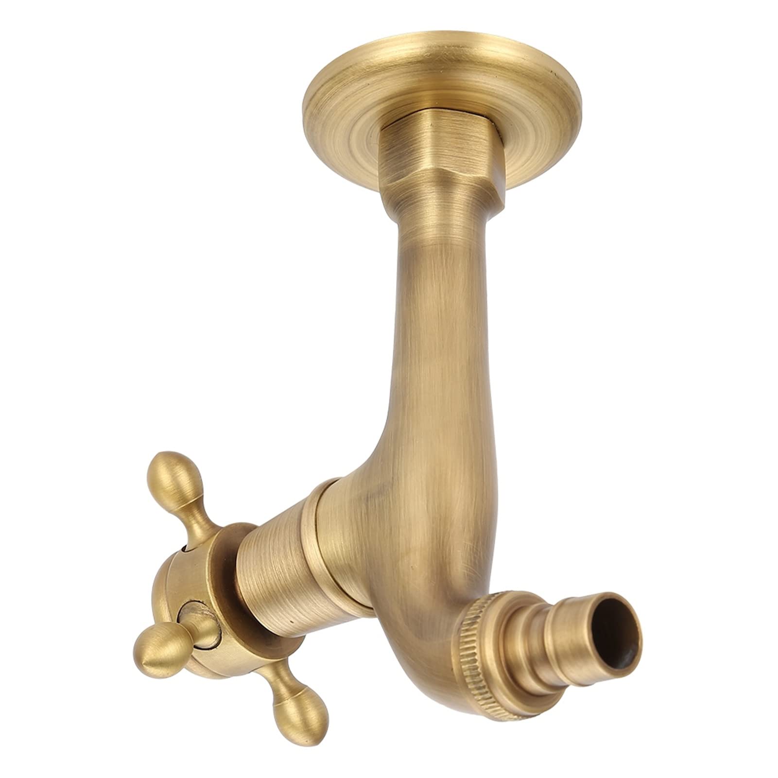 Rubinetto per Lavabo a Muro Rubinetto per Controllo Dell'Acqua Fredda/Calda Classico Europeo Rubinetto Acqua Monocomando in Ottone Massiccio Anticato con Rubinetteria (#1)
