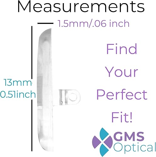 Miniatura 10 de GMS - Almohadillas de silicona para soporte de anteojos en la nariz con forma simétrica, 10, 2