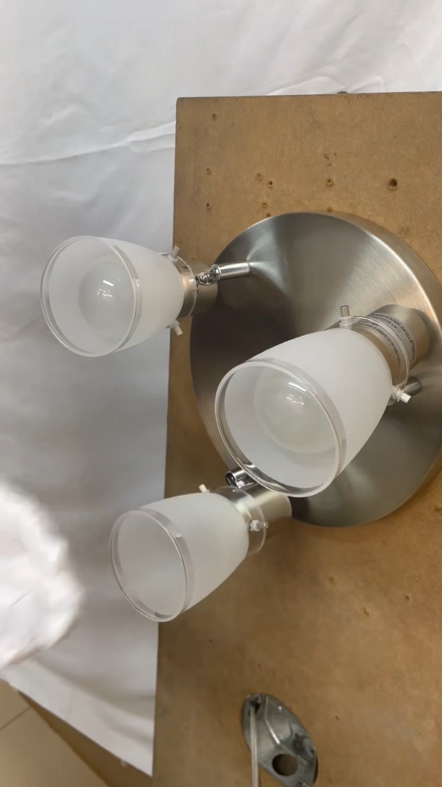 Image of 4-Light Track Lighting Kit, Brushed Nickel Flush Mount Ceiling Light Fixture with Frosted Glass Shades, Foldable Arms with E26 Adjustable Heads Spotlight, ETL Listed (35.6 inch)
