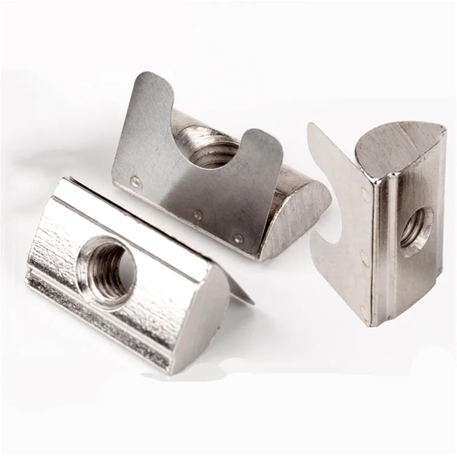 50pcs M4 M5 M6 M8 Roll-in T Slot Nut with Spring Leaf Elastic Block 30/40 Series Aluminum Profile(3040-M6)