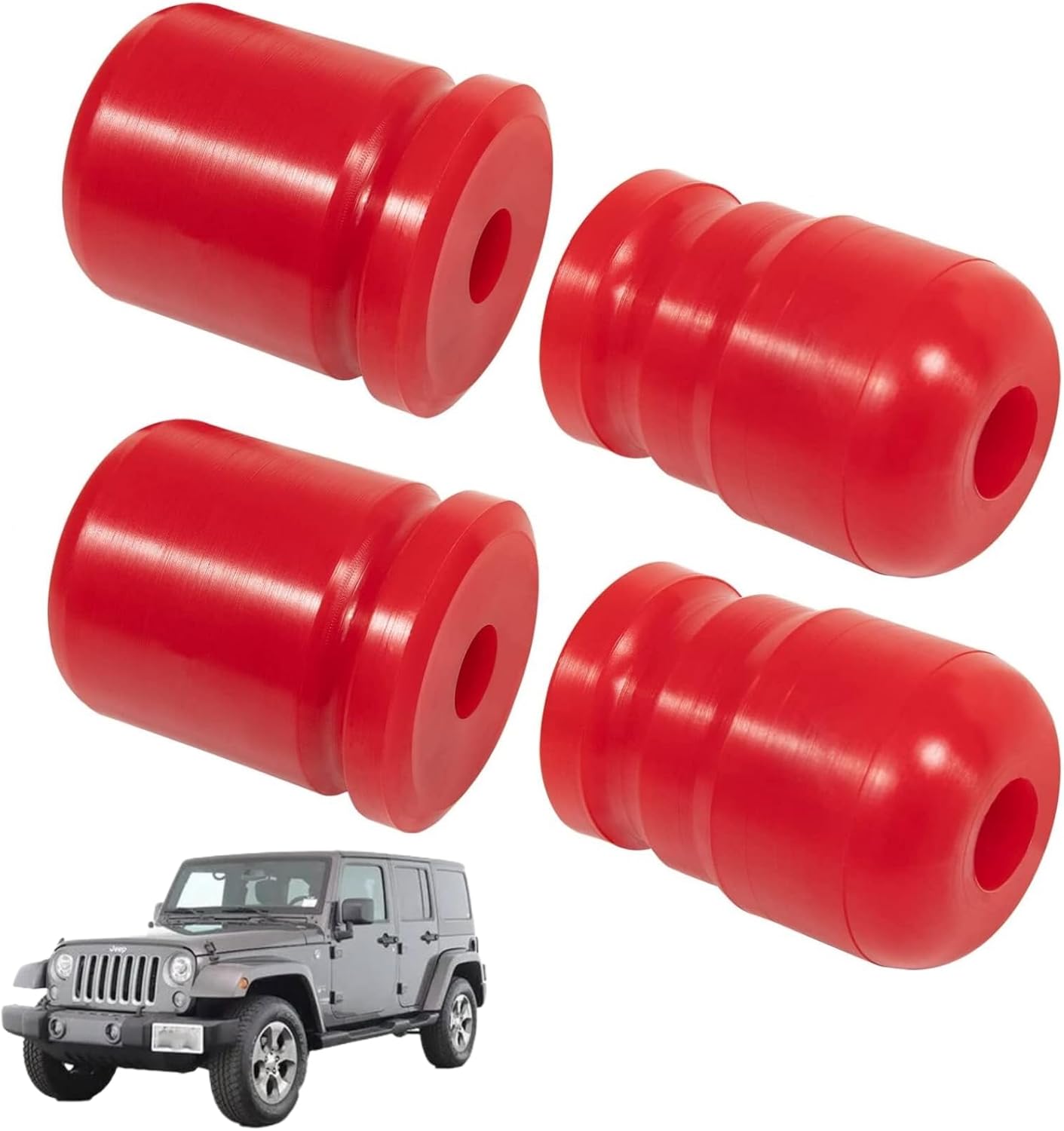 1-1303 1-1304 4Pcs Front & Rear Bump Stops Kit Replacement for Jeep Wrangler JK JKU Sport Rubicon Sahara Freedom Unlimited 2007-2018 Polyurethane