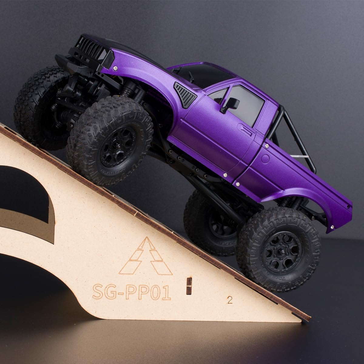Pickup Hard Body Shell with Bed Rack 133mm Wheelbase for 1/24 RC Crawler Axial SCX24 C10 Bronco Jeep Wrangler Base Camp 4Runner Parts (Purple)