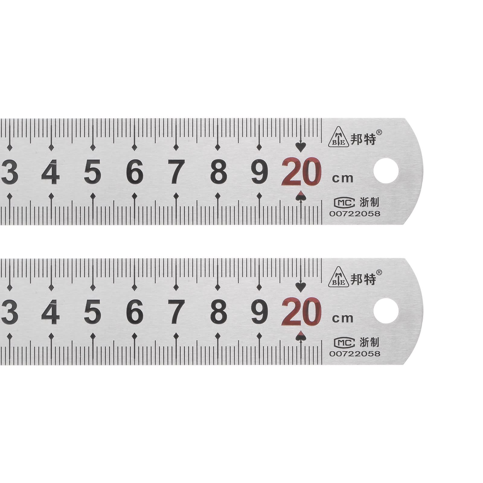 Buy sourcing 2pcs Stainless Steel Ruler 8inch/20cm Metal Rulers 1