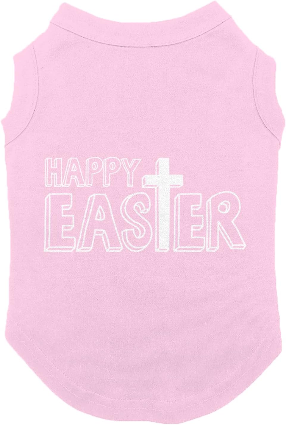 Happy Easter Cross - Jesus Christian Dog Shirt (Pink, Large)