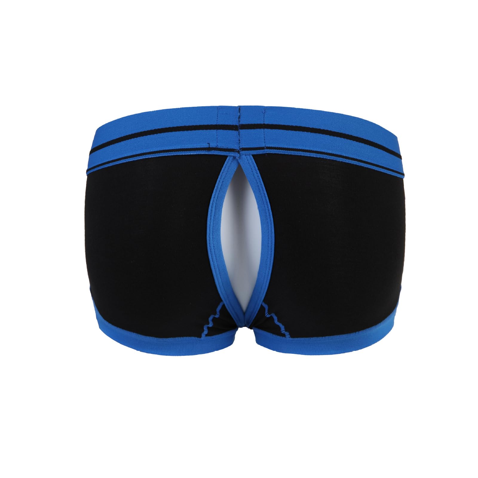 Evankin Men's Black Sexy Underwear With Hollowed Out Boxer Brief Low Rise Funny Back Exposed Buttocks Boxer Shorts（-S）