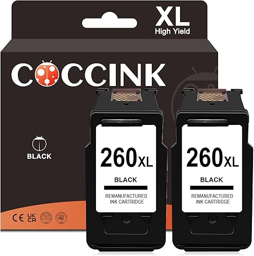 COCCINK 260XL 261XL - Cartucho de tinta remanufacturado de repuesto para Canon PG-260 CL-261 XL compatible con PIXMA TS5320 TS6420 TR7020 impresora