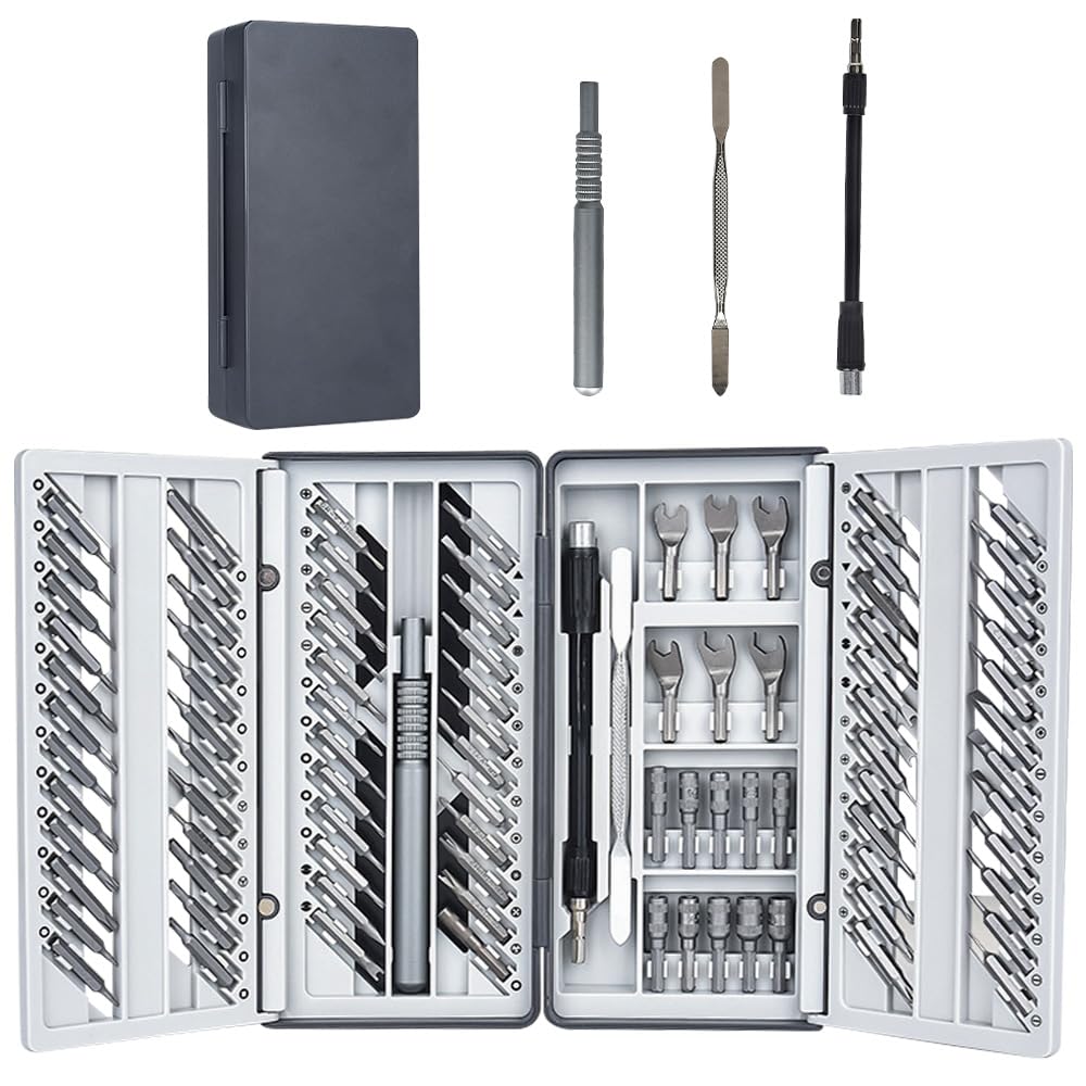 Juego de destornilladores de precisión 91 en 1, kit de herramientas de reparación de precisión electrónica para teléfono, reloj, laptop, PC, consola de juegos, kits de destornilladores de