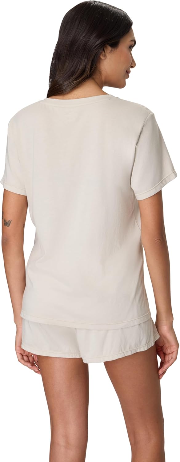 Hanes womens Pajamas Set, Originals Supersoft Sleepwear for Women, V-neck T-shirt & Sleep Shorts Loungewear Set - Image 2
