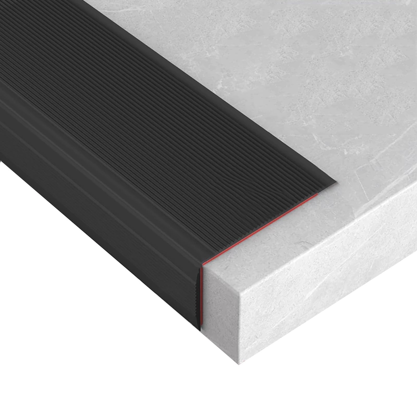 Bullnose Stair Nosing 100 mm × 40 mm, L Shape Vinyl Rubber Stair Edge Trim for Outdoor and Indoor, Home, Office(Black)