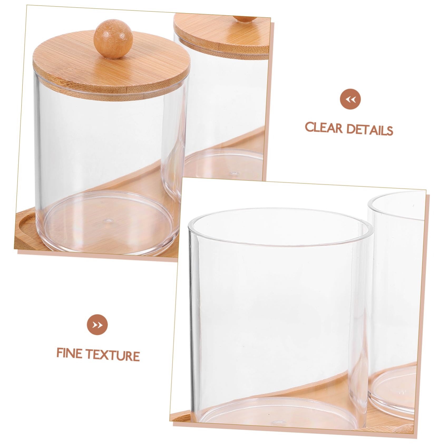Amosfun 4 Juegos Caja De Almacenamiento De Maquillaje Cajas Organizadoras Cajitas Organizadoras Organizadores De Tocador De Baño Dispensador De Bastoncillos De Algodon Bote Pequeño Bambú