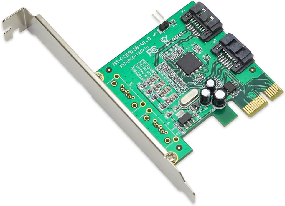 IO Crest SI-PEX40061 2 Port SATA 6Gbps PCIe 2.0 x1 Non-Raid Controller Card