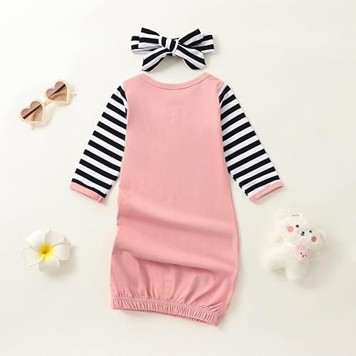 Miniatura 7 de Camisón de manga larga a rayas para bebé recién nacida