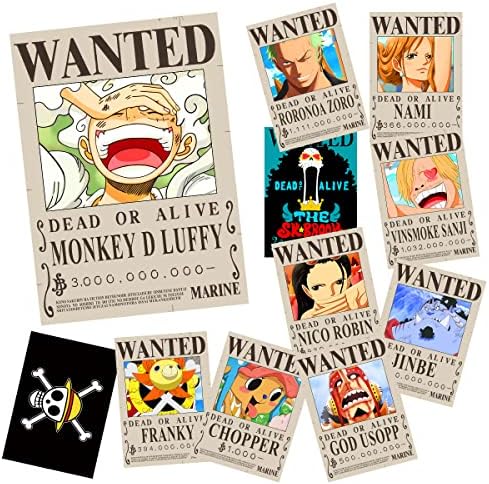 TYZZHOA 15in×11in Anime [OP] Wanted Bounty Posters, New Edition, 10 Straw Hat Pirates Crew Zoro, Sanji, Luffy, a Set of 11PCS — view 3