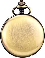 Vista 2 de Mudder Reloj de bolsillo clásico liso vintage para hombre de acero Navidad (bronce), bronce, Movimiento de cuarzo