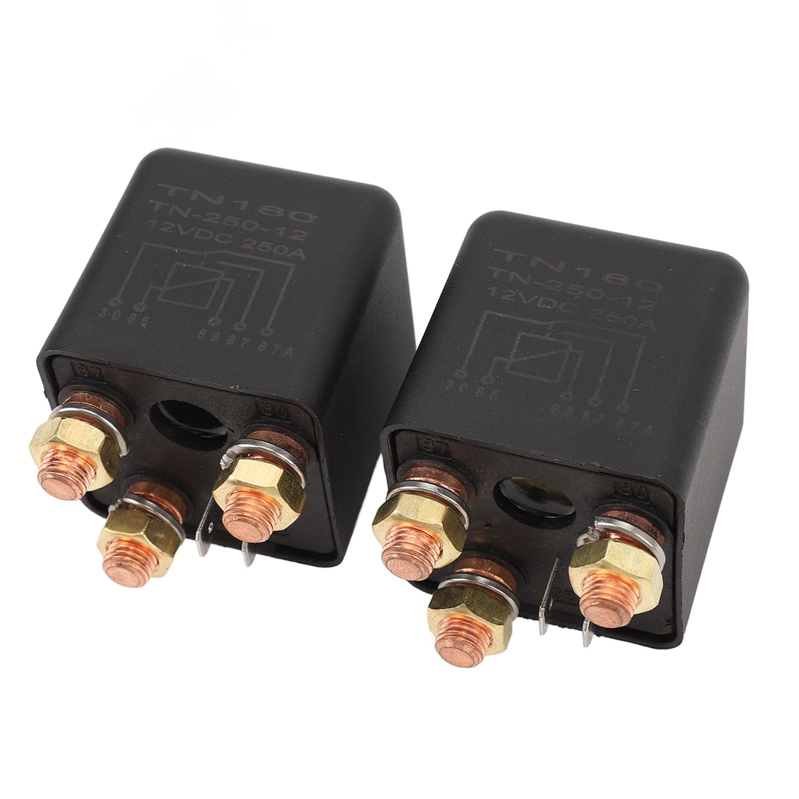 2 Interruptores de relé Divididos de 250 A, 12 V/24 V, para de Batería Dual Marina de Coche, RV, relé de Control de Encendido/apagado de Alta Corriente de 5 Pines con Enchufe de Enclavamiento