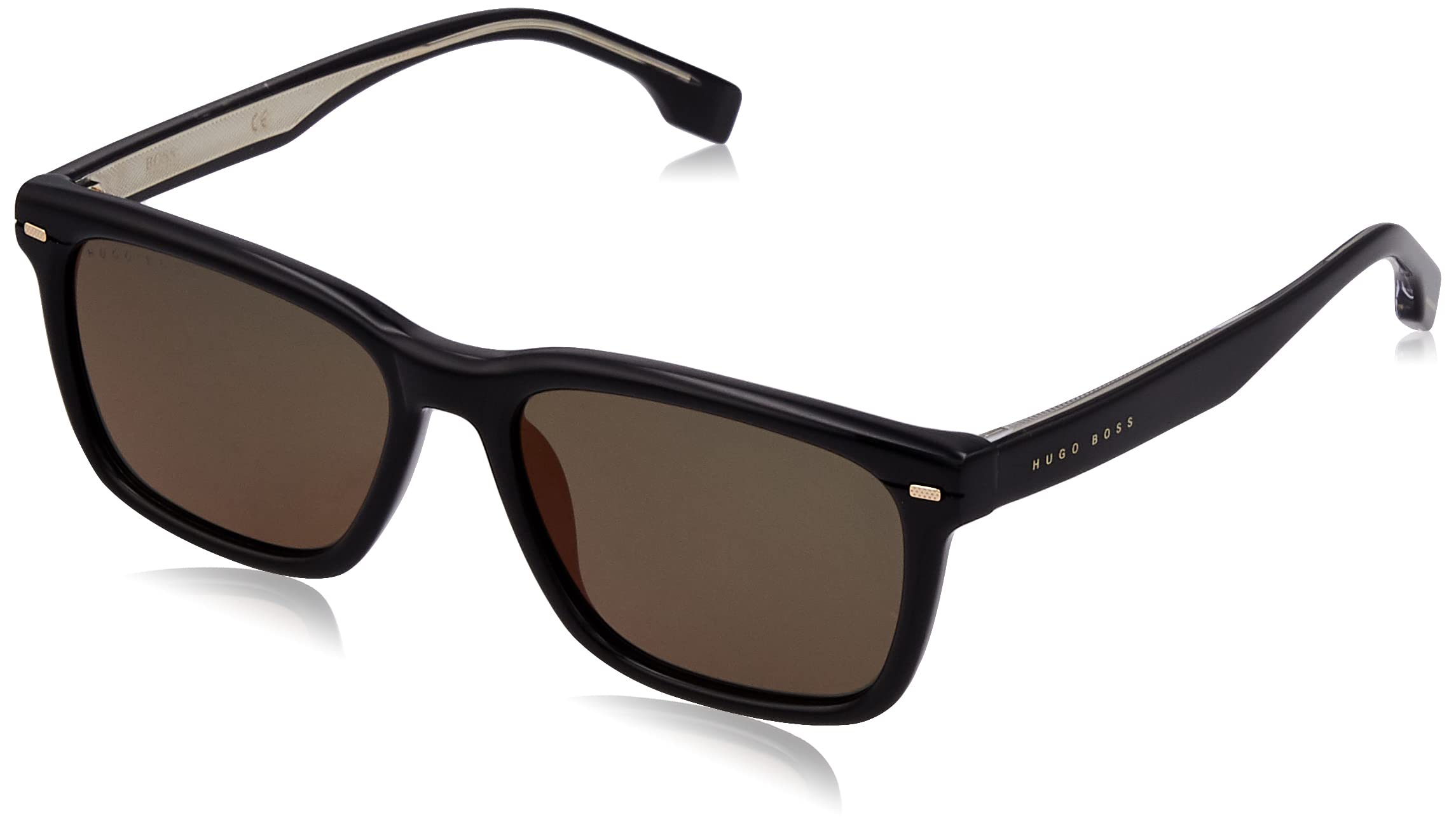 Hugo Boss1318/S Mens 55mm BLACK, SQUARE Non-Polarized GREEN Lens, Sunglasses