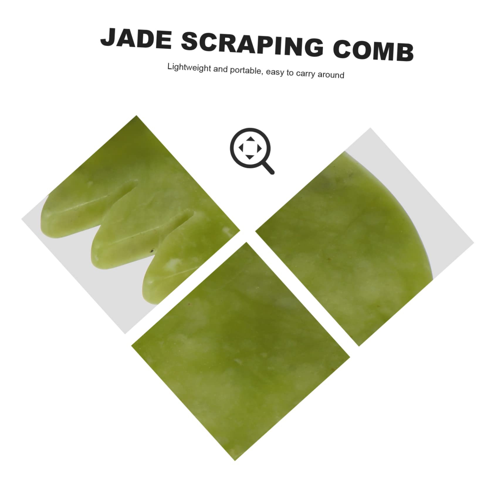 TOVINANNA 1pc Jade Comb Scraper Tool Massage Roller Comb Jade Body Massager Jade Scalp Massager Scraping Comb for Head Hair Scalp Massager Scraping Massage Tool Natural Jade Green