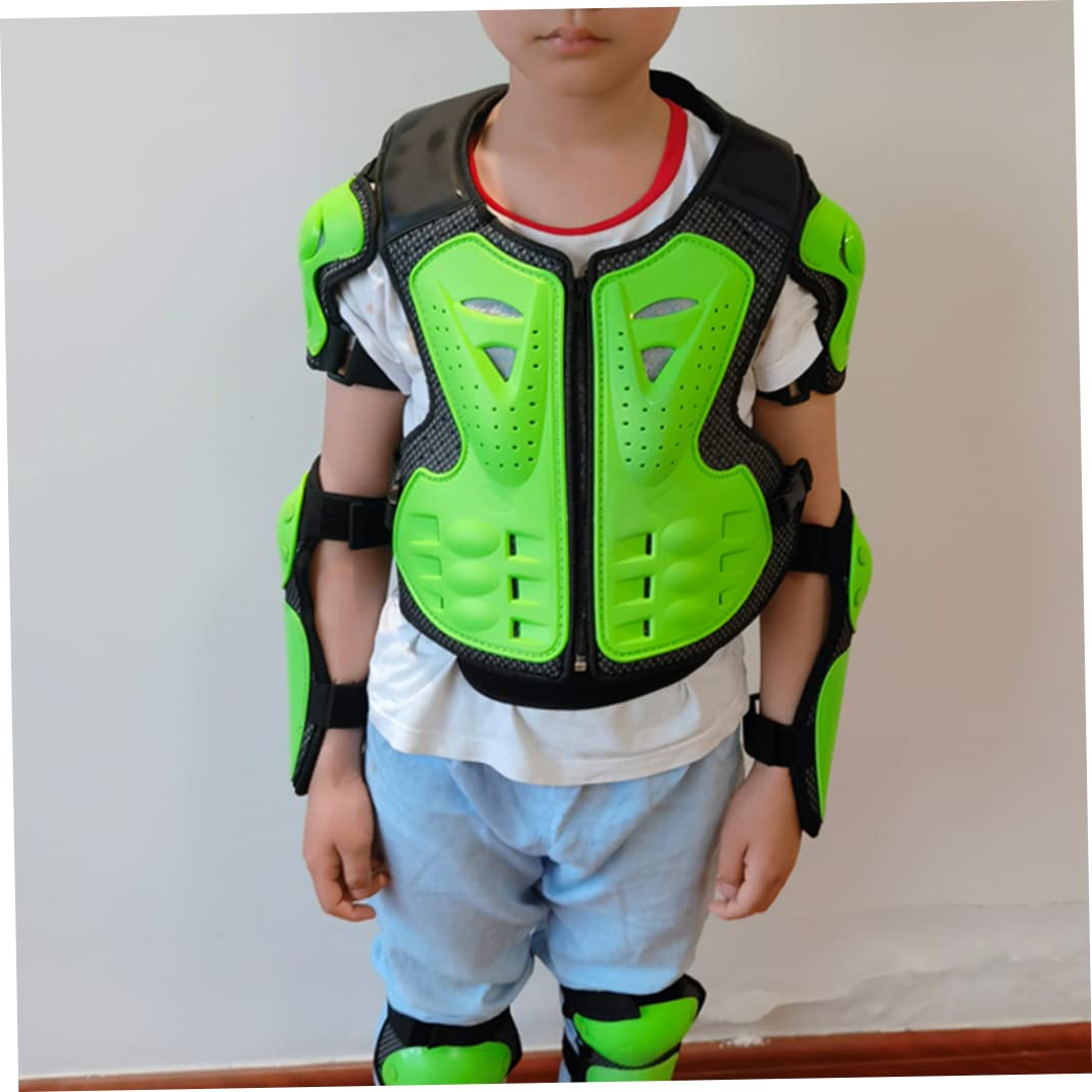 Gilet de Protection Enfants 5-13 Ans avec Genouillères et Coudières, Accessoires Skateboard Vert