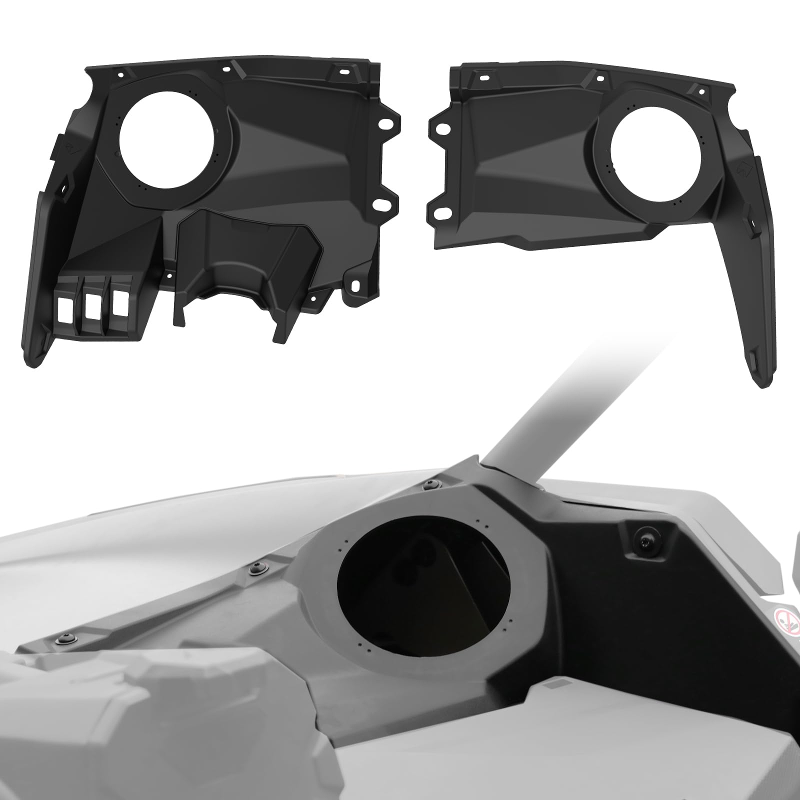 A & UTV PRO 6.5 Inch Front Dash Speaker Pods & Enclosure Panels for 2017-2024 2025 Can Am Maverick X3/X3 Max, Compatible with Can Am X3 Sound System,