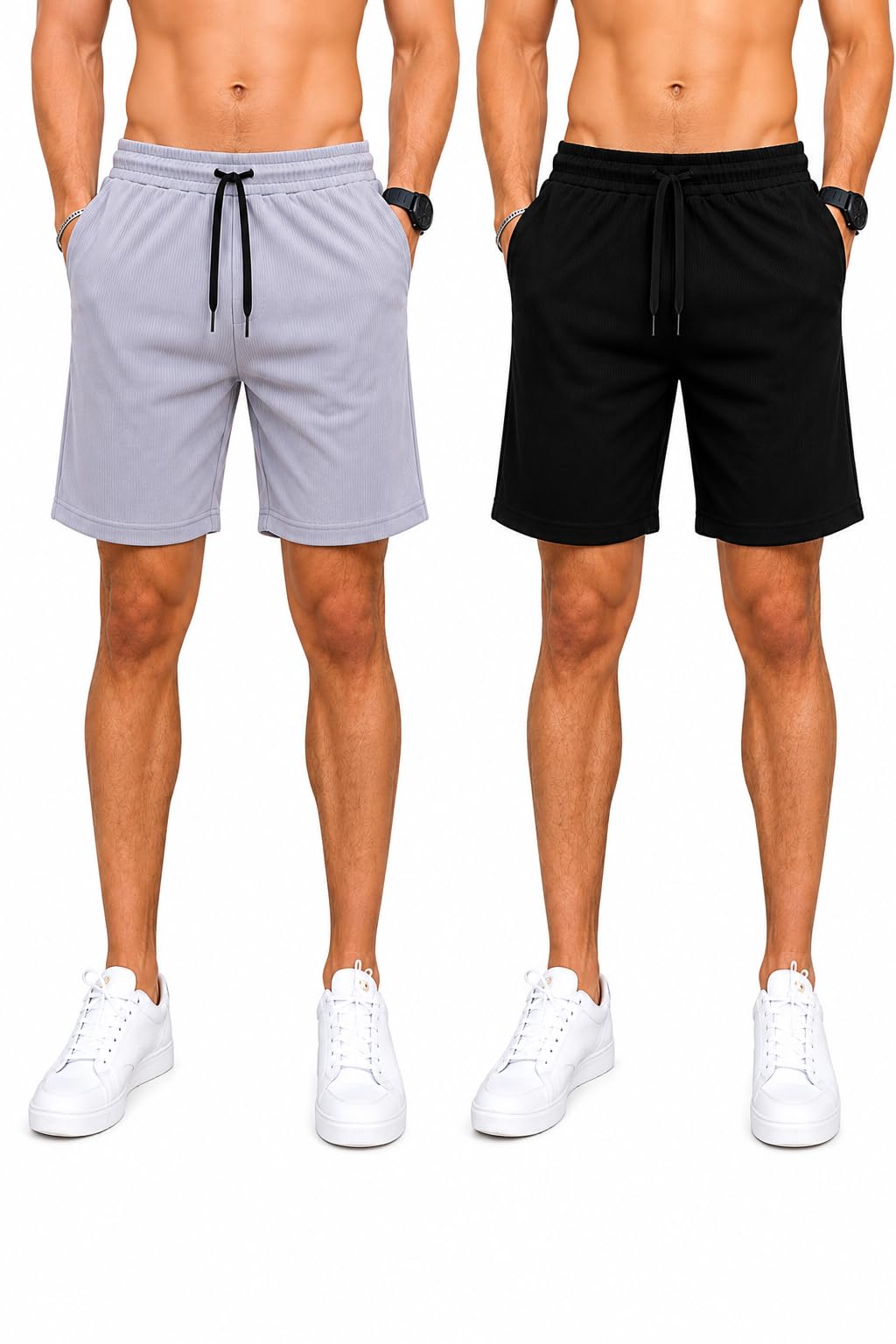 Men’s Casual Shorts | Regular Fit Drawstring Elastic Waist Shorts with Side Pockets | Comfortable Lounge, Gym, Sports-picture-46