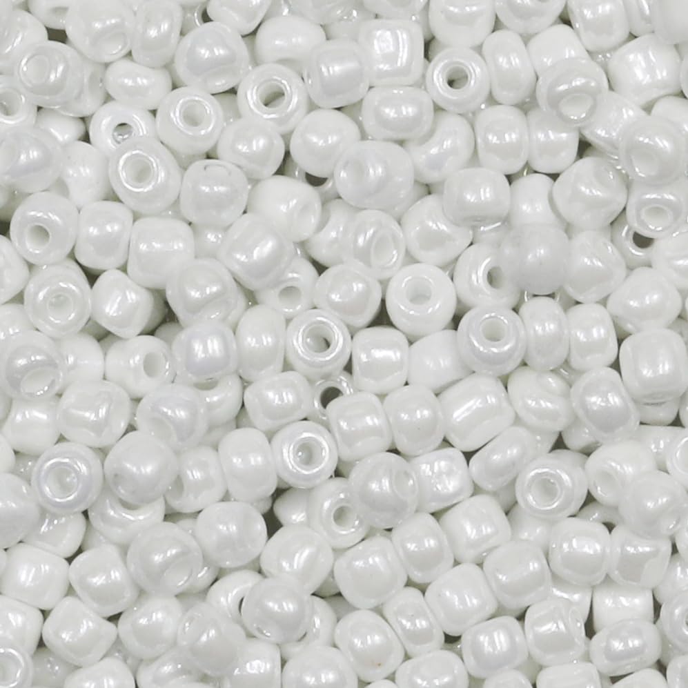 4mm White Pearl Seed Beads About 1600pcs/110Grams in Bag,6/0 Glass Craft Beads for Making Earrings Waist Jewelry - Image 2